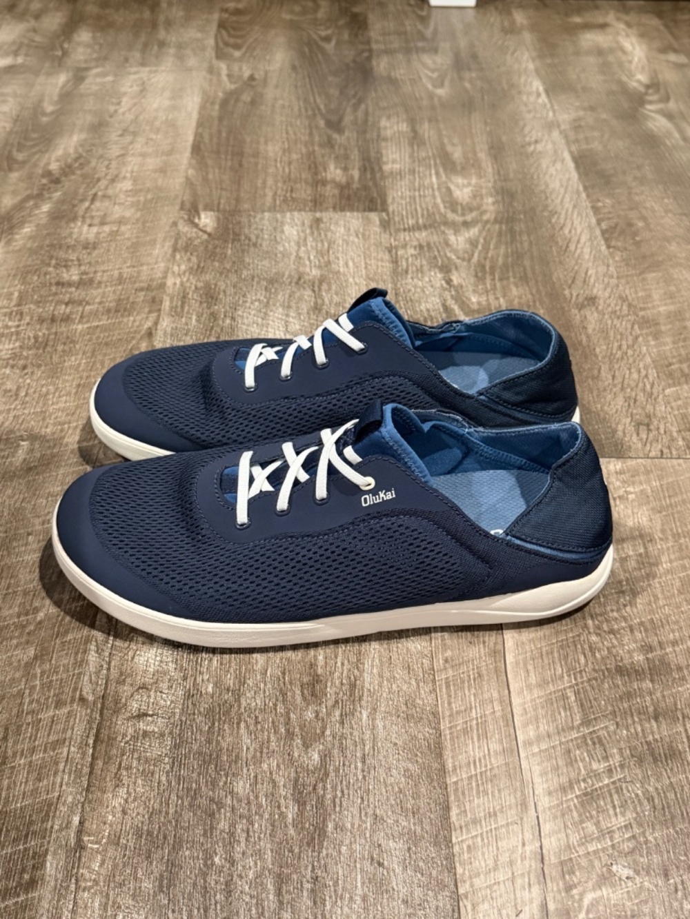 Moku Pae Men's Boat Shoes - Trench Blue/Off White | OluKai - Picture 3 of 8